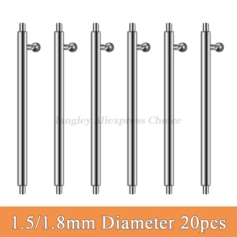 20pcs Quick Release Pins 1.5mm 1.8mm Diameter Watchband Pin Smart Watch 12/14/16/18/20mm 22mm 24mm Strap Spring Bar Accessories