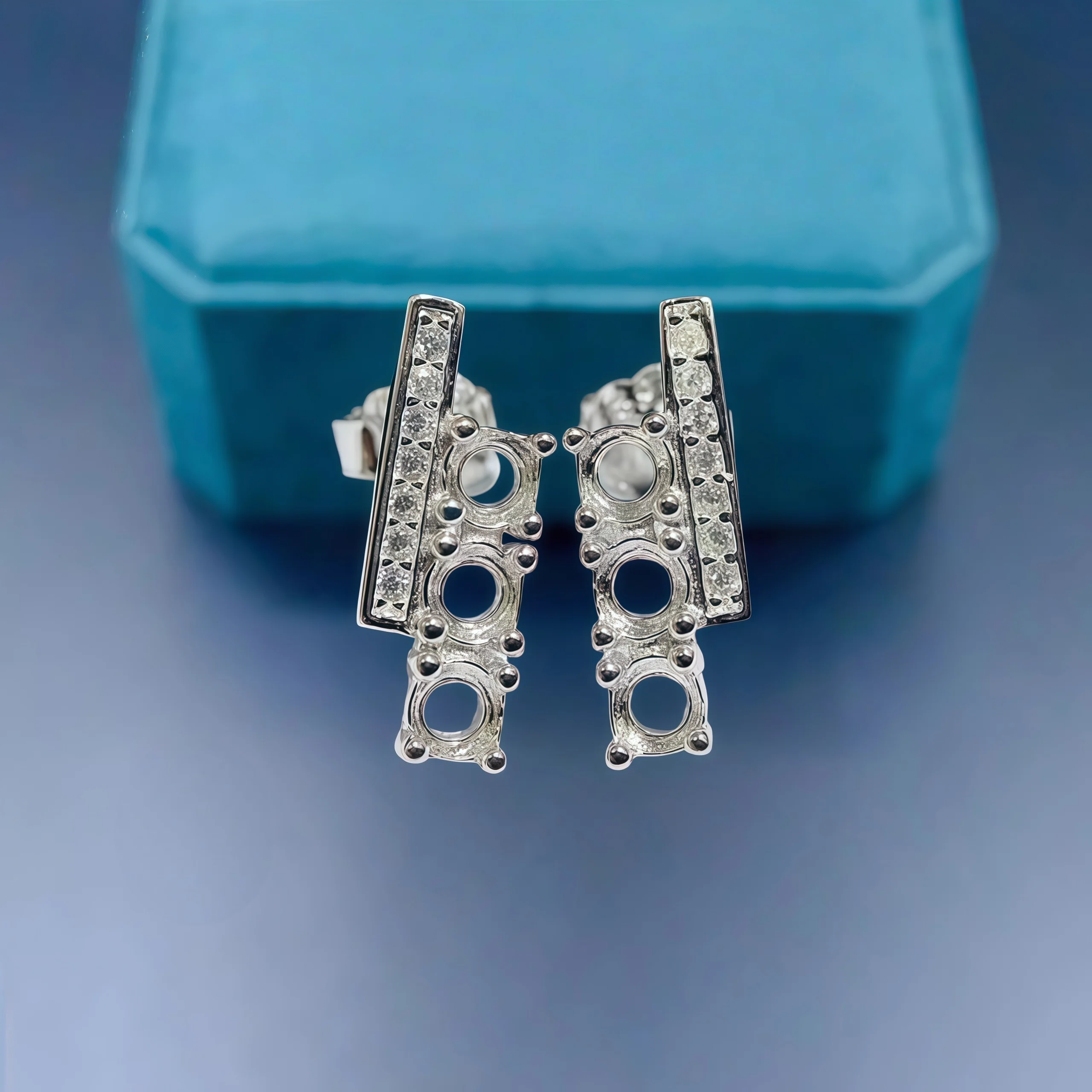 

Установка 3 мм, круглый камень, модный пустой держатель для сережек «сделай сам», стерлинговое серебро S925, тонкий блок, дизайн, очаровательные трендовые ювелирные изделия для женщин