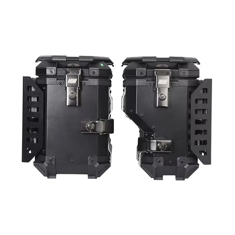 

38L Right Side Multifunctional Motorcycle Tail Box Black Aluminum Alloy Armored Three Boxes for Travel Camping for Both Urban