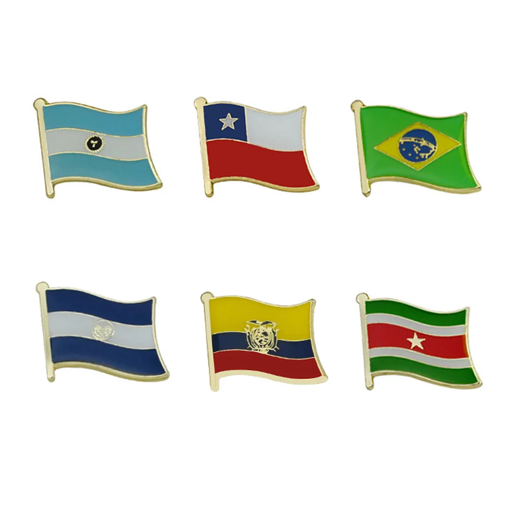 العلم التلبيب دبابيس-سورينام تشيلي لبنان البرازيل الأرجنتين السلفادور الإكوادور شارات دبابيس اليوم الوطني (10 قطعة/الوحدة)