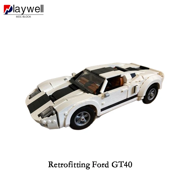 New Moc 10295 Modified Version Classic Gt40 Cars Building Blocks Cars Collect Bricks Assemble Model Diy Toys Gifts