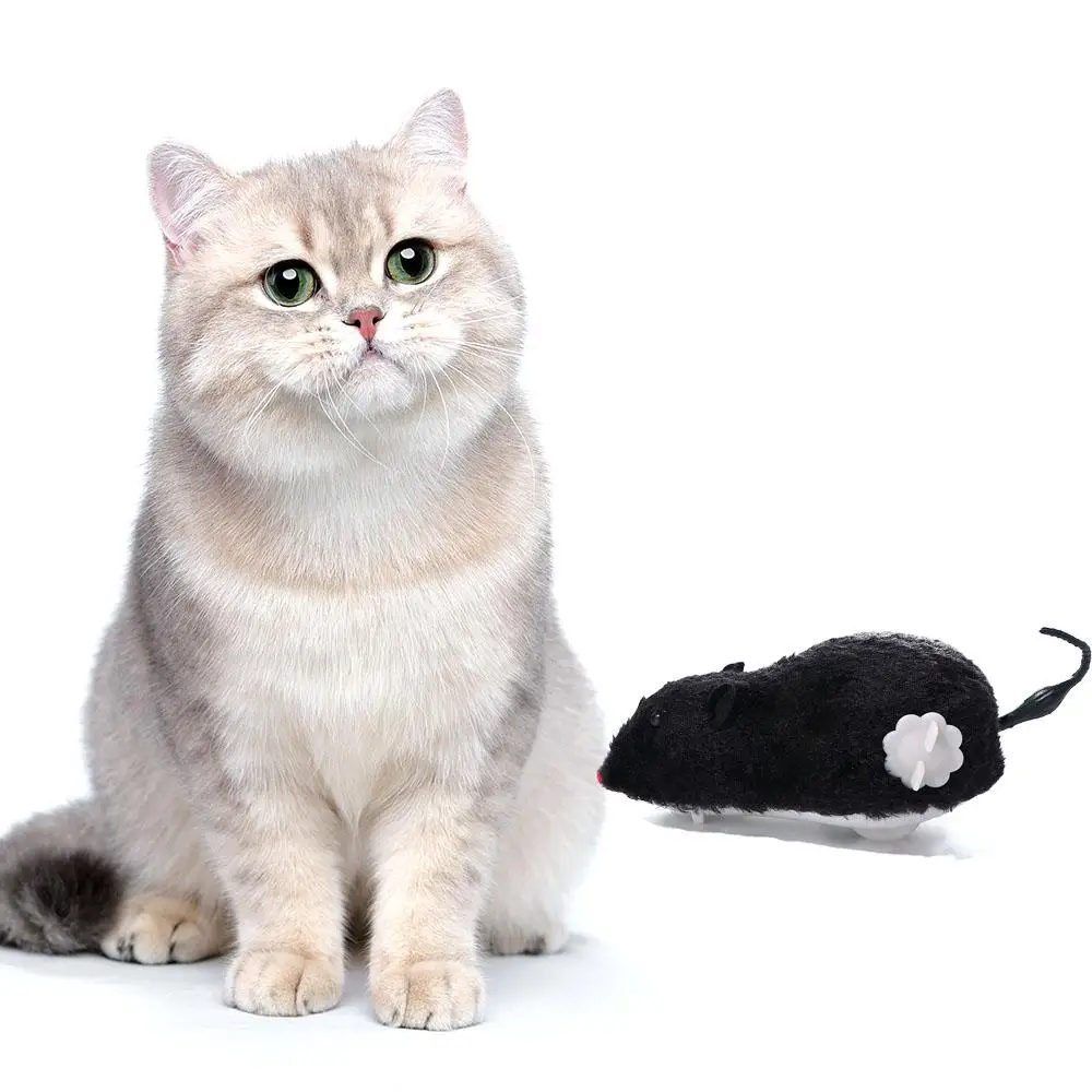 

Cute Creative Spring Simulation Rat Pet Products Accessories Clockwork Toy Plush Mouse Toy Wind Up Toys Cat Dog Playing Toy