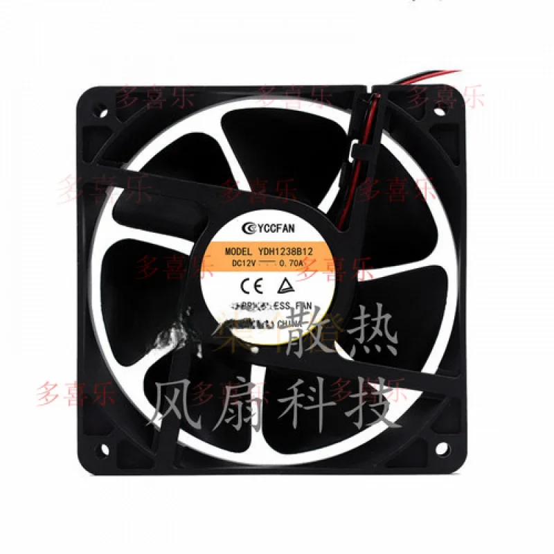 

ZMZM 1 шт. для вентилятора YCCFAN YDH1238B12 DC12V 0,70A 12038 12 см 2-проводной охлаждающий вентилятор