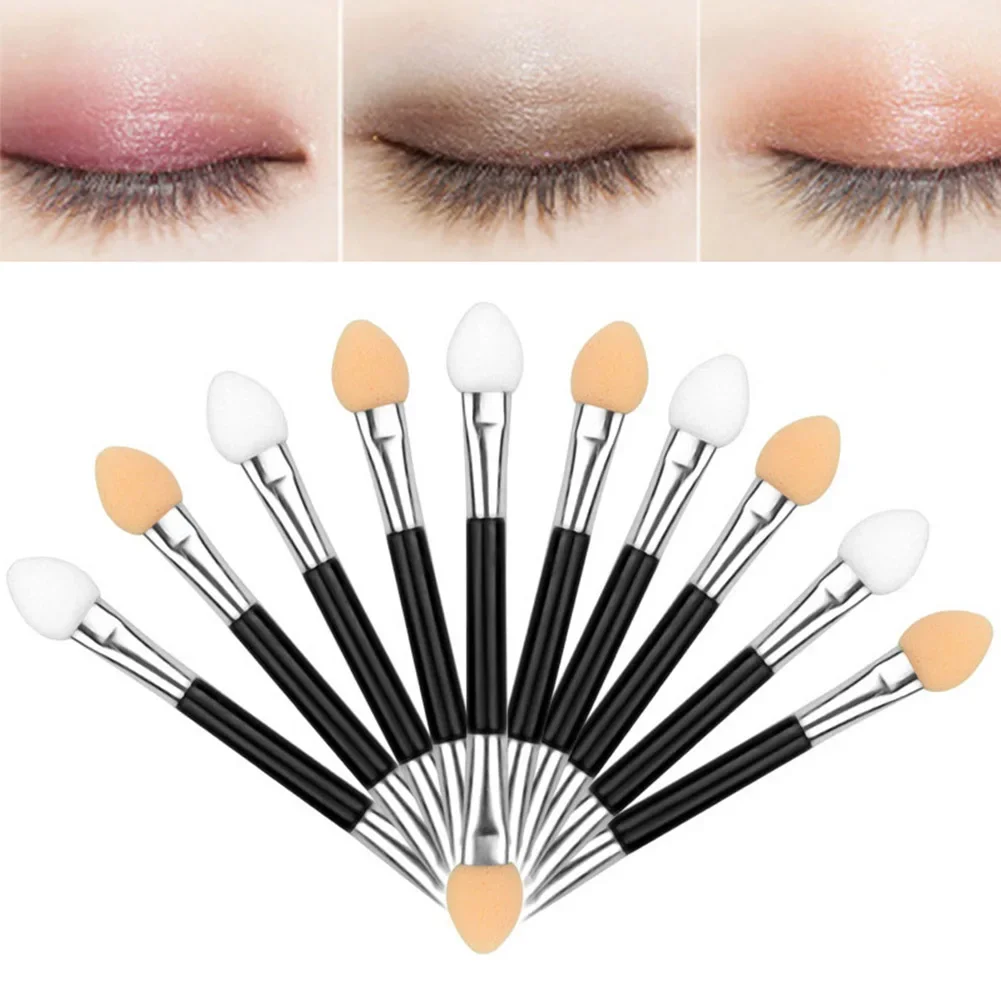 10pcs Double Ended Disposable Eye Shadow Sponge Applicators Make Up Brush