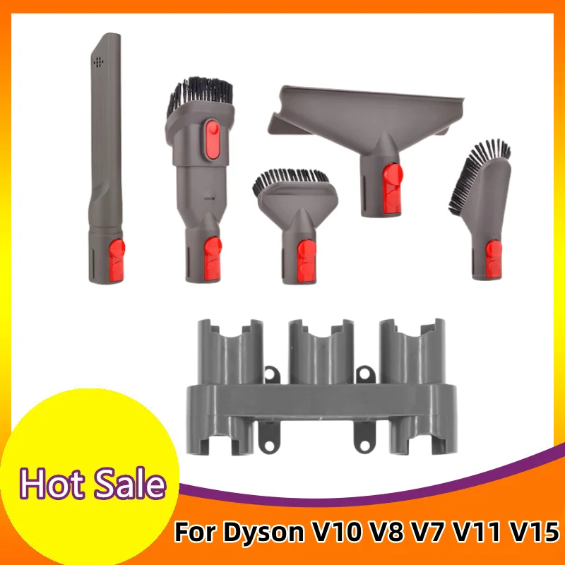 

For Dyson V10 V8 V7 V11 V15 Car+Bed Brush Crevice Tool Flexible Hose Kit Brush Mount Holder Organizer Attachment Kit