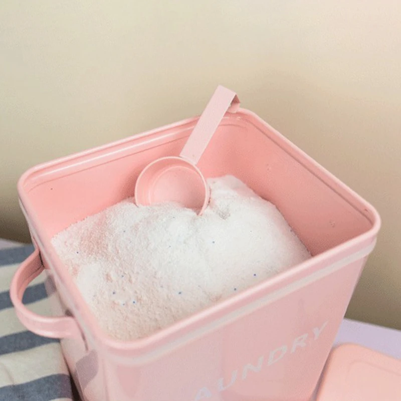 Laundry Powder Canister With Scoop Storage Bucket Sealed Rice Bucket Washing Powder Bucket Grain Storage Bucket