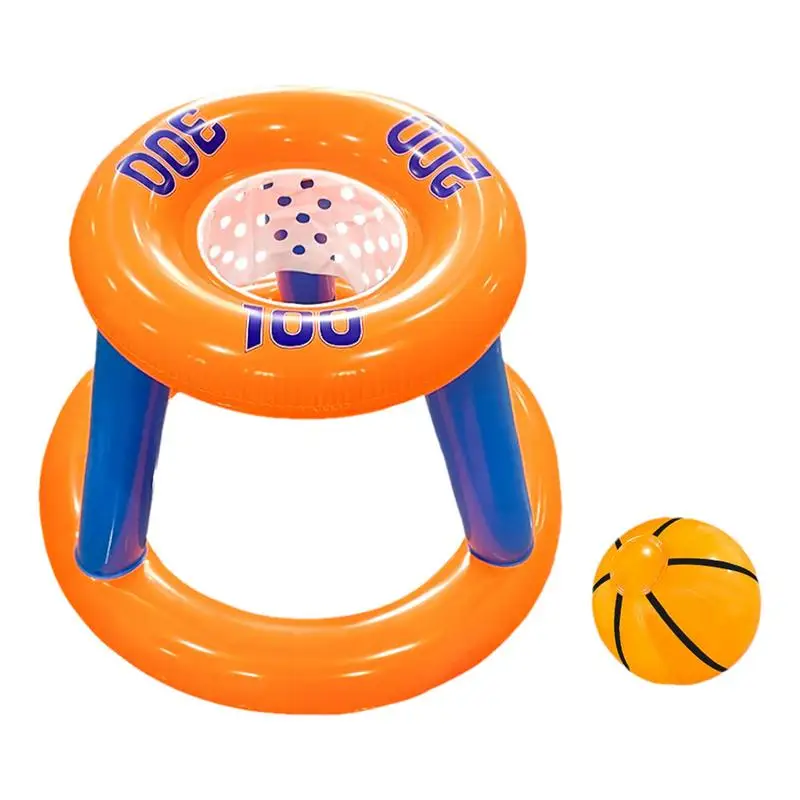 Swimming Pool Basketball Hoop Portable Foldable Swimming Pool Games Water Basketball Pool Toys Floating Hoop With Ball for Kids