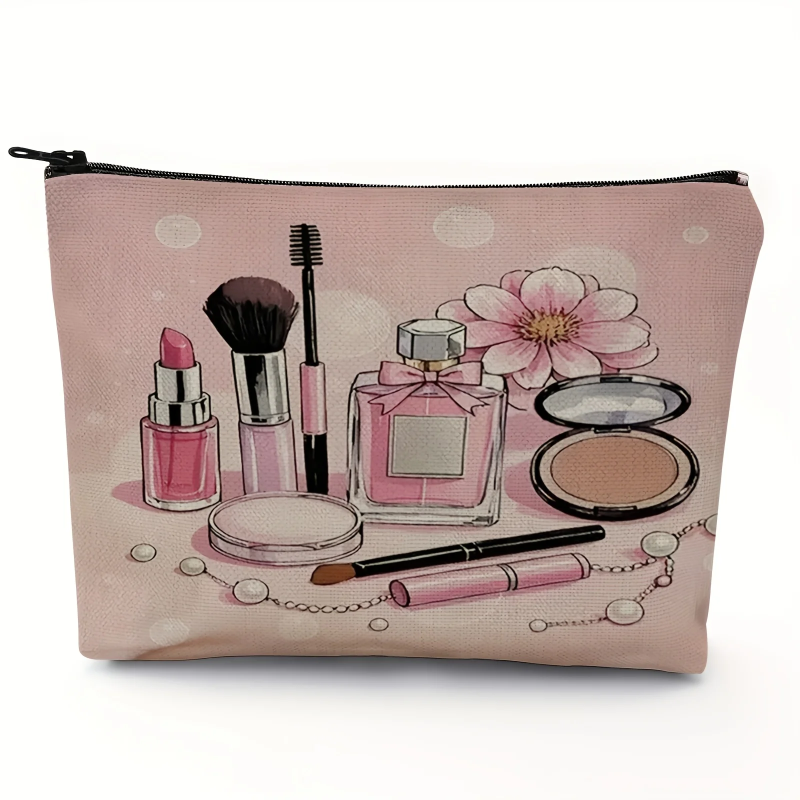 1pc Novel and Unique Beauty-themed Makeup Bag, Specially Designed for Makeup Cosmetic Storage Bag Portable Toiletry Pouch