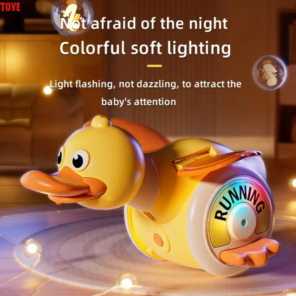 

Plastic Electric Duck Musical Toy Sound And Light Simulation Rotating Foraging Duck Toy Collection Charging