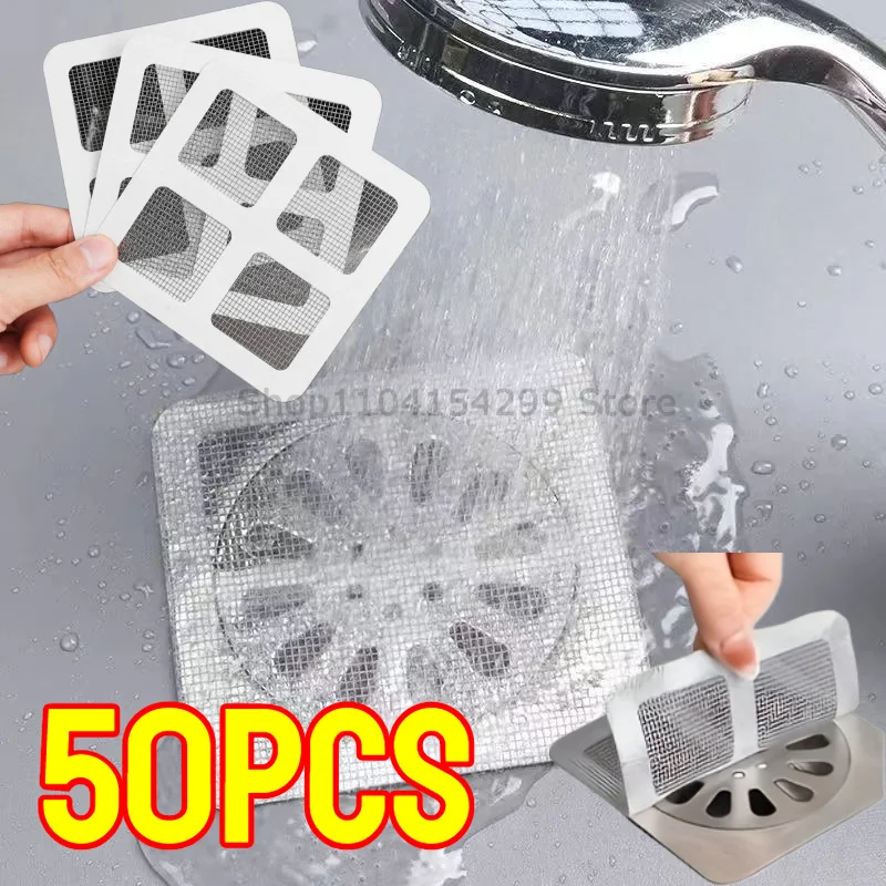 Filtro de malla desechable para desagües, anticolmaciones, adhesivo para drenajes de suelo, cubierta para ducha, colador para fregadero de cocina y baño