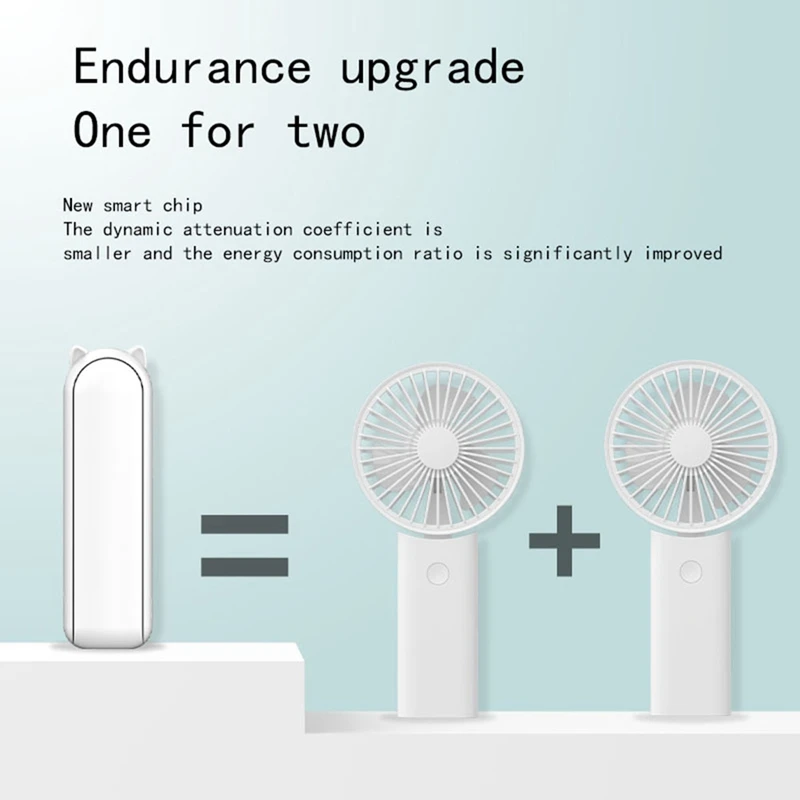 Portable Fan Mini Hold By Hand Fan USB 1200Mah Recharge Hand Small Pocket Fan With Power Bank
