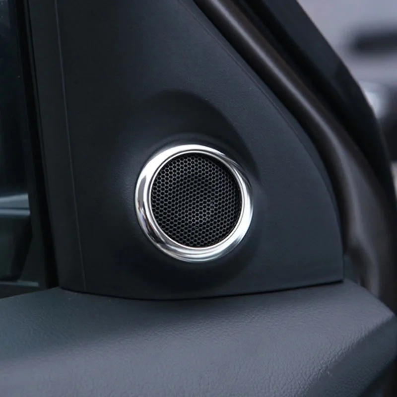 For Mitsubishi Outlander 2013 2014 2015 2016 2017 2018 2019 2020 Chrome Interior A Pillar Stereo Speaker Cover Trim Decoration