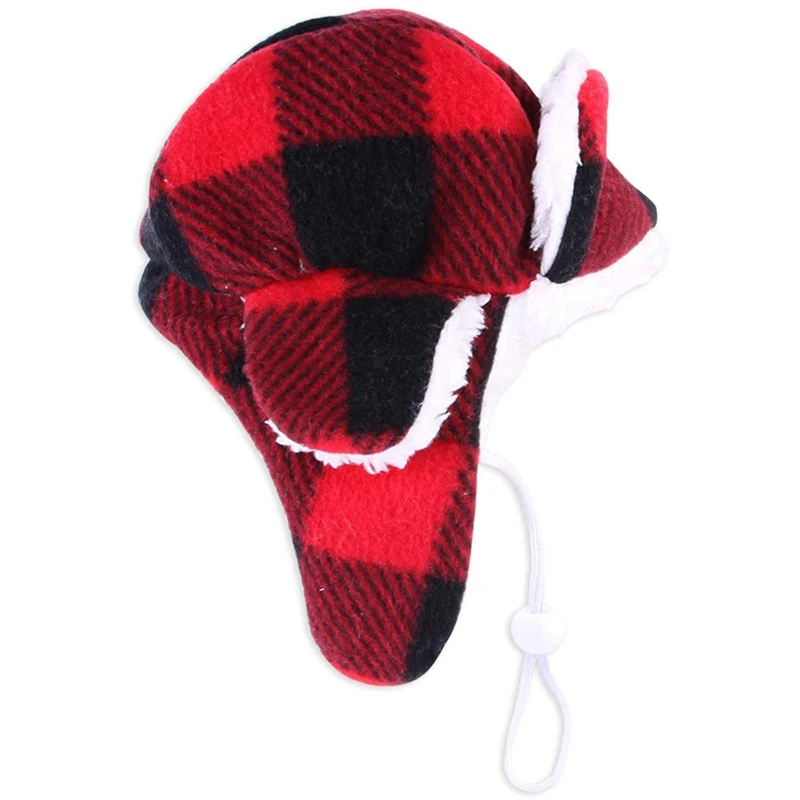 Benepaw Durable Warm Dog Hats With Earmuffs Winter Cozy Adjustable Strap Pet Trapper Hat For Small Medium Dogs Walking Traveling