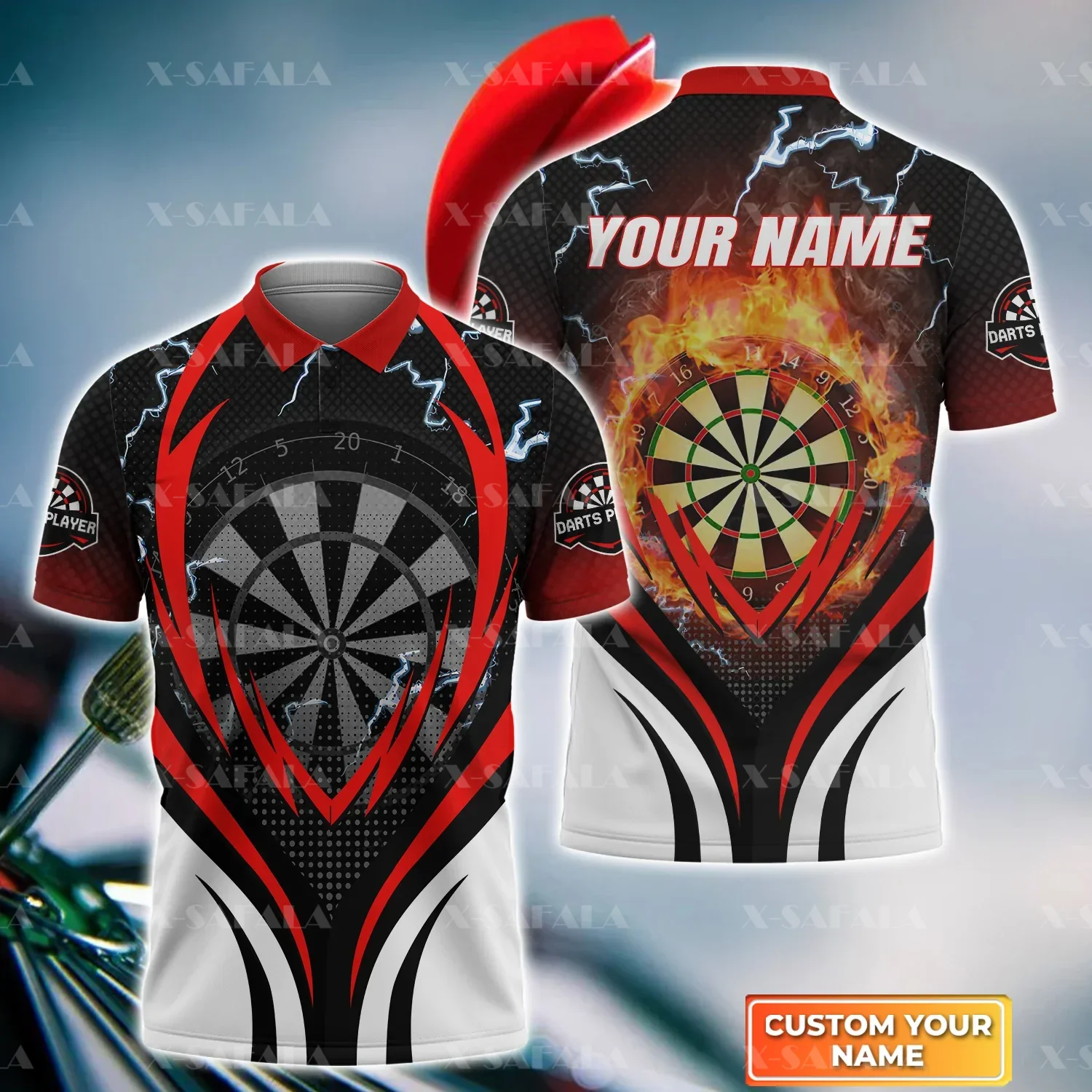 

Darts Gift For Lovers 3D Full Printed Men Thin Team Polo Shirt Collar Short Sleeve Street Wear Casual Tee-14