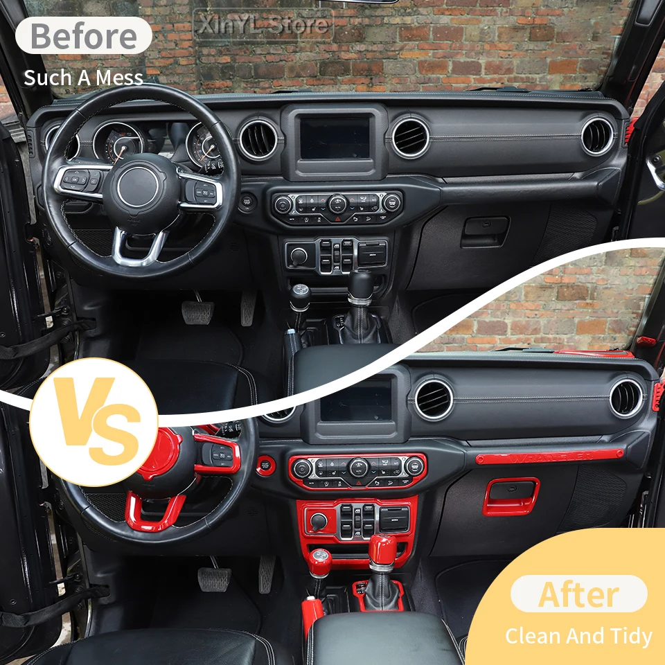 Car Decoration Cover Sticker Kit Suit fit for Jeep Wrangler JL 2018 2019 2020 2021 2022 2023 Interior Protection Accessories