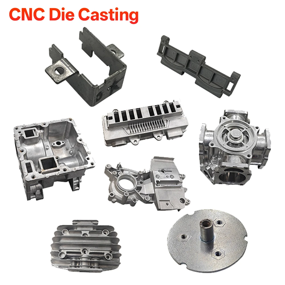Custom CNC die-cast metal parts, high-precision industrial equipment structural components, aluminum alloy profiles, die casting