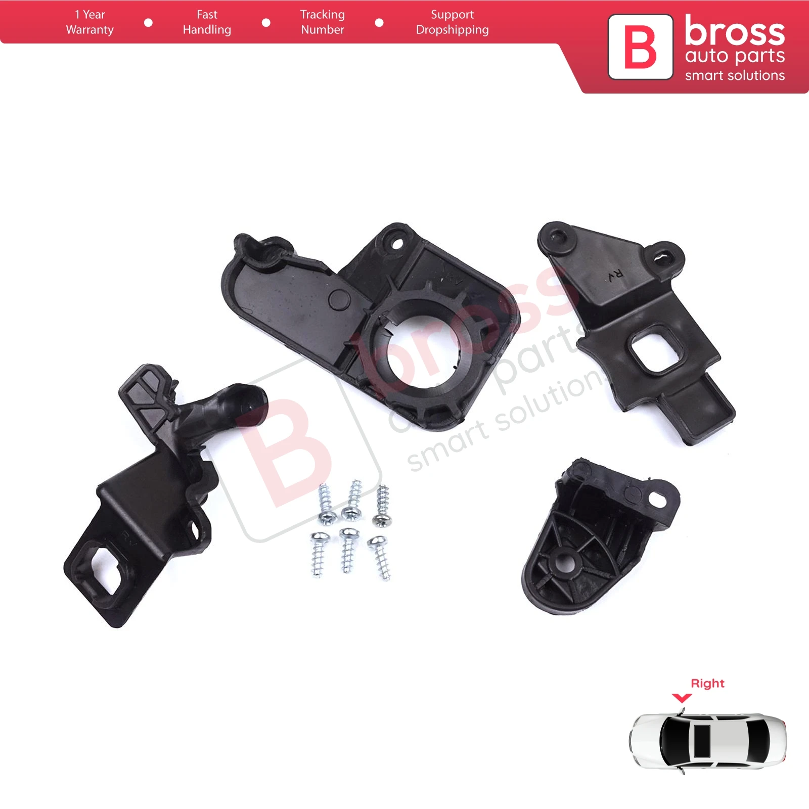 

BHL576-2 Headlight Holder Mount Repair Bracket Tab Set Right Side for Citroen C5 MK2 MK3 RD TD RW X7 2008-2017 6212F1