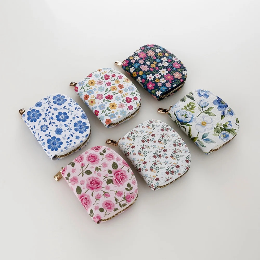 

2 шт., кошелек с цветочным принтом, держатель для карт для женщин и детей с 11 отделениями для карт, маленькая сумка для монет на молнии, кредитная дебетовая карта для банкомата