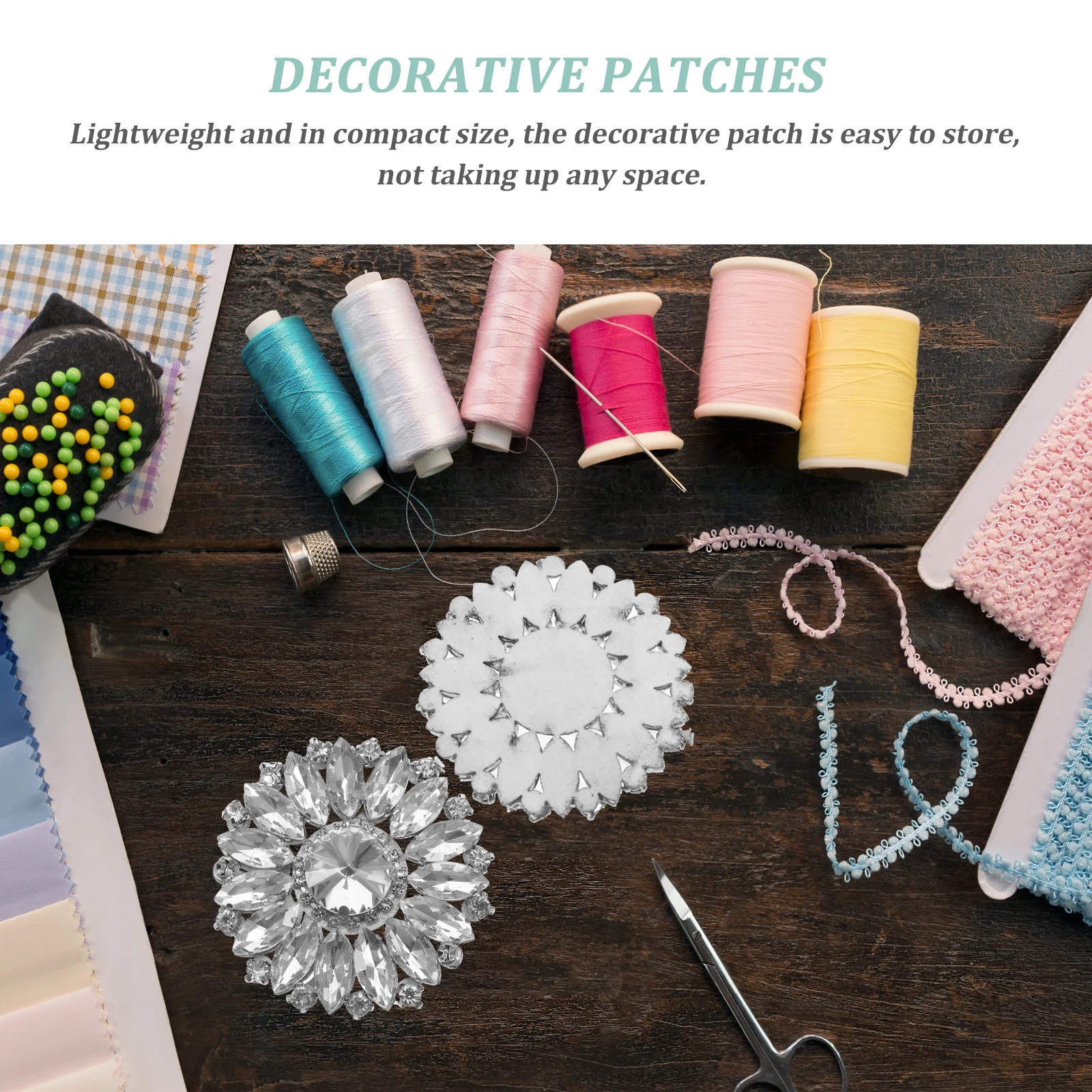 

Flower Shape Rhinestone Patch DIY Iron on Decorative Applique for Clothes Shoes Bags Hats Jackets Home Clothing Repair