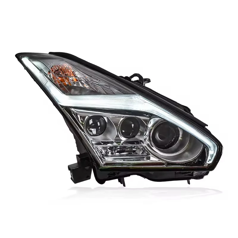 Headlight Assembly for Nissan GT-R 2007-2015 LED DRL LED Dual Beam Lens Halogen Turn Signal LED Low Beam Lens LED High Beam Lens