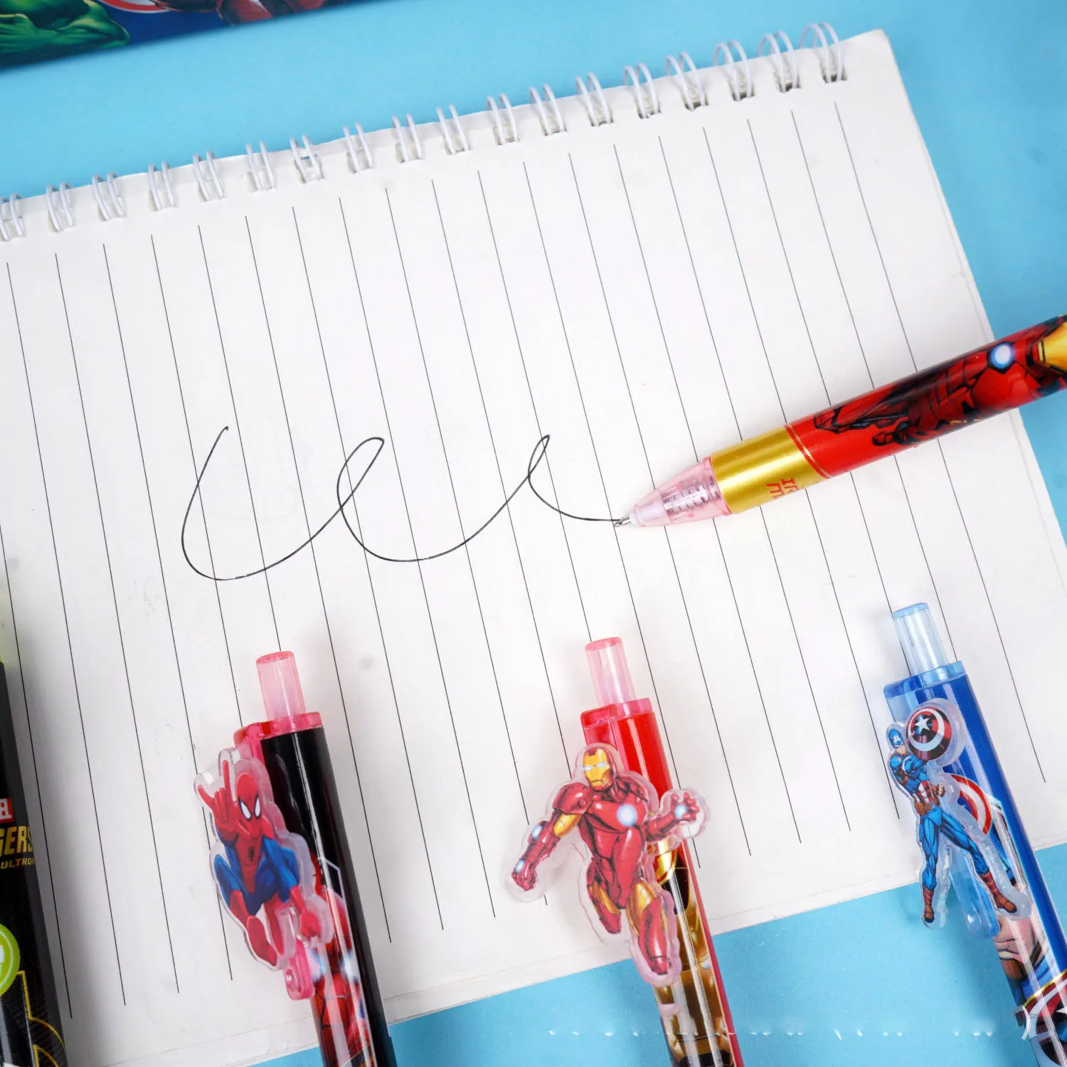 12/48pcs For Marvel Gel Pens Quick-Drying Pens, Student Writing Cartoon Ballpoint Pen Press Pen Markings School Stationery Gift - view 6