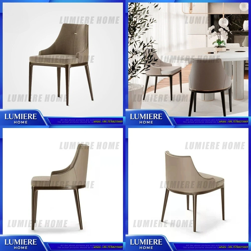 

Minimalist Solid Wood Dining Chair Luxury Fabric Backrest Chair Modern Designer Chair for Living Room Hotel Home Use