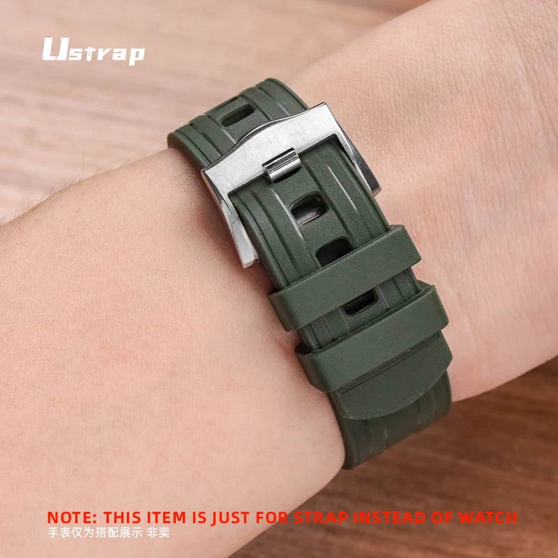 20 مللي متر حزام ساعة اليد سيليكون المطاط حزام منحني مناسبة لأوميغا ساماستر غواص-300 متر دبوس المشبك الرياضة حزام الساعات أساور الرجال #4