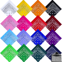 URATOT 16 Pieces Paisley Bandanas Cowboy Bandana Handkerchiefs Paisley Print Head Wrap Scarf, Assorted 16 Colors