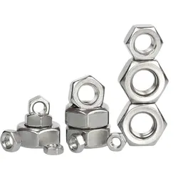 10/100pcs M4 M5 M6 M8 M10 M12 DIN934 304 Stainless Steel Hex Hexagon Nut