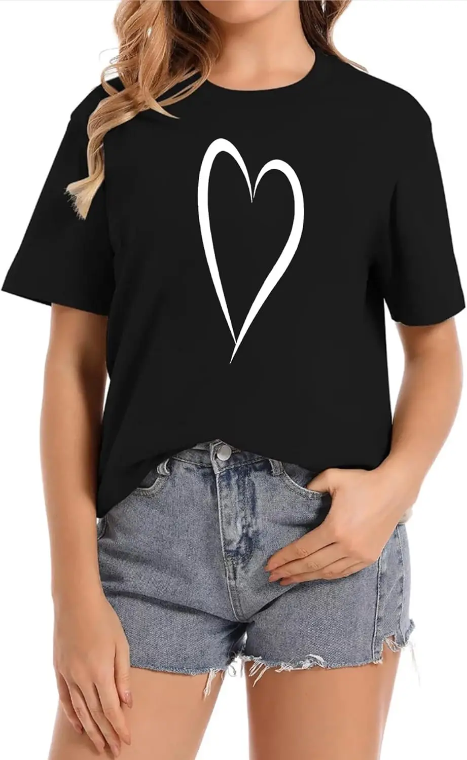 Love Heart Symbol T-Shirt Cute Spiritual Hearts Fashion Women