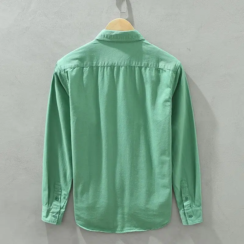 

Embroidered Long Sved irt Loose Fit Thiened Long Sve Casual irt for Men Spring Autumn Wear Pure Color Daily irt