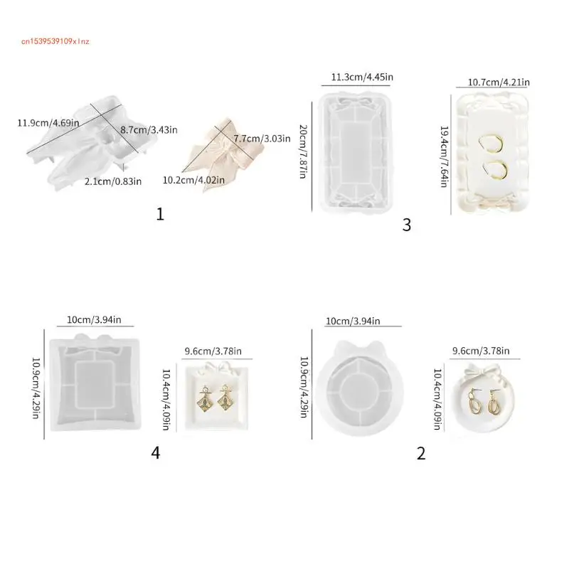 Stampo per vassoio in resina Stampi per vassoi per gioielli in silicone Stampi per colata in resina epossidica Bowknot