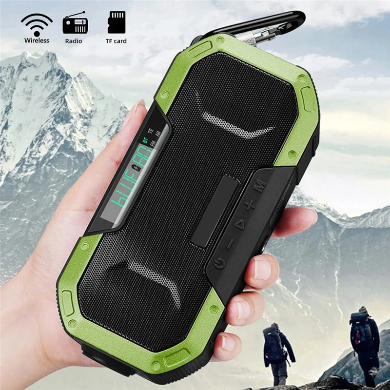 

Y58A Hand Crank Solar Radio Bluetooth-Compatible Speaker Emergency LED Flashlight Power Bank Audio Device
