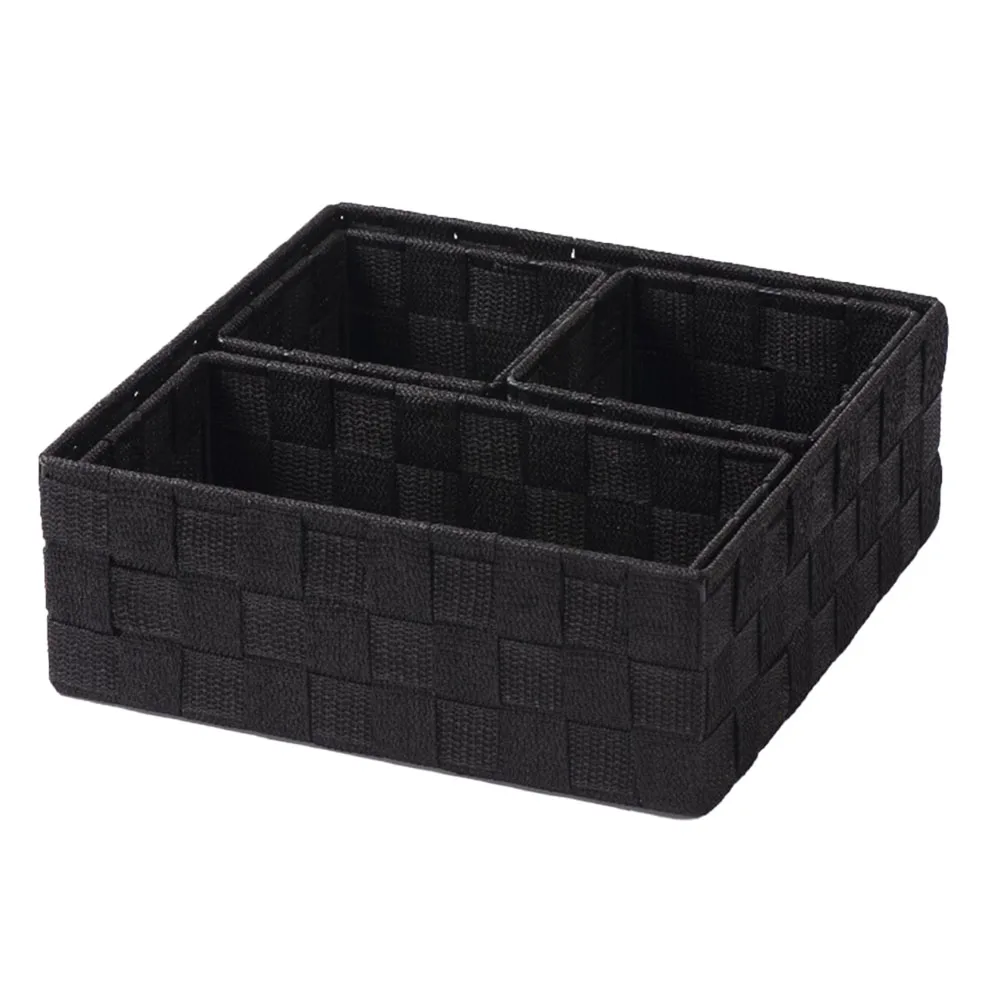 

Holder Storage Basket Storage Box 26*26*9.5cm Accessories Desktop Grocery Household Multifunctional Nylon Organizer