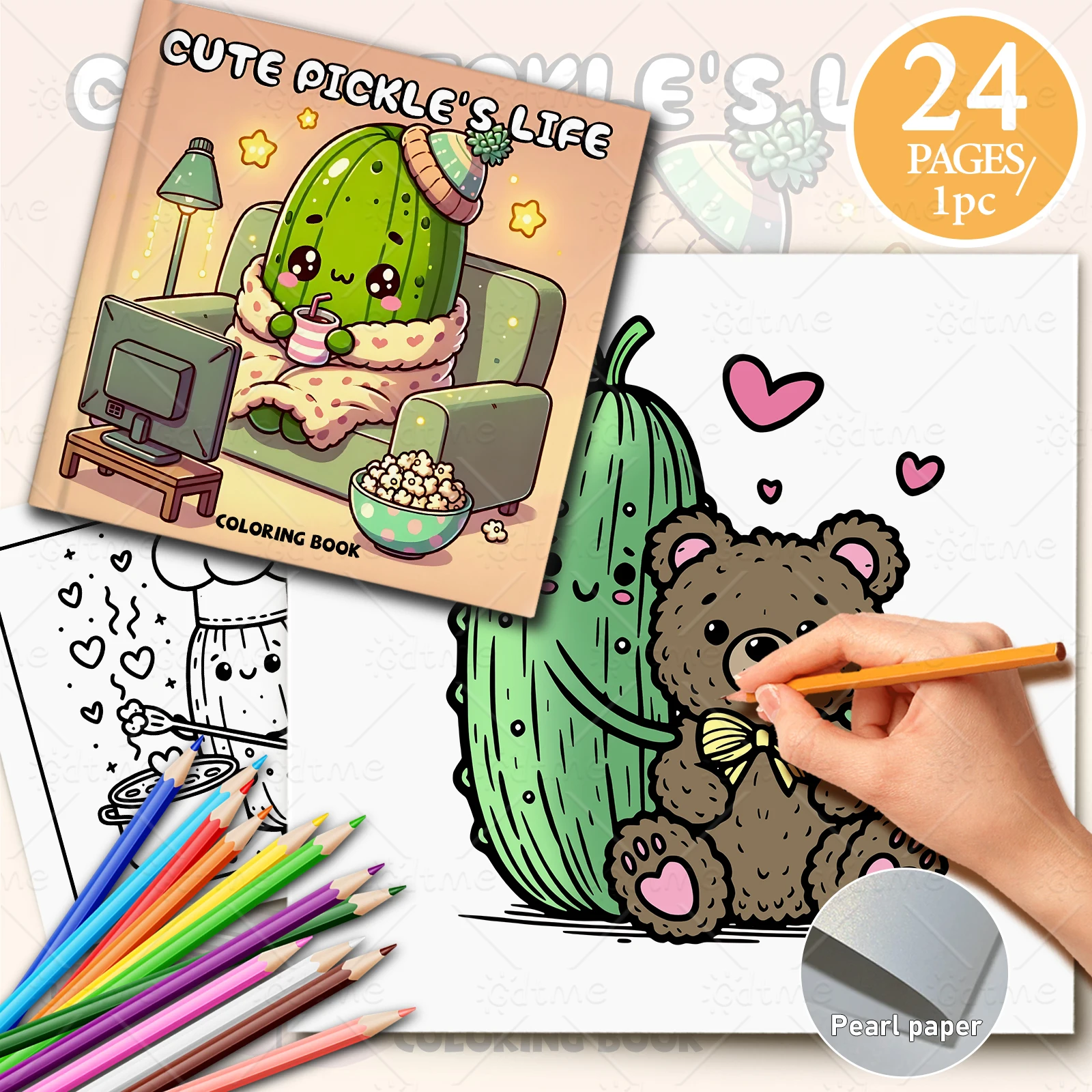 CUTE PICKLE'S LIFE Coloring Book For Adults And Teens With Charming Characters And Delightful Cartoon Scenes Picture Book ﻿