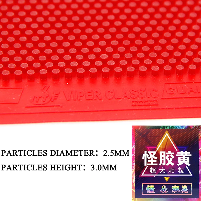 VIPER-Goma de tenis de mesa clásica, partículas extragrandes, 3,0mm de altura, púas largas, buey, goma de Ping Pong duradera y extraña sin esponja