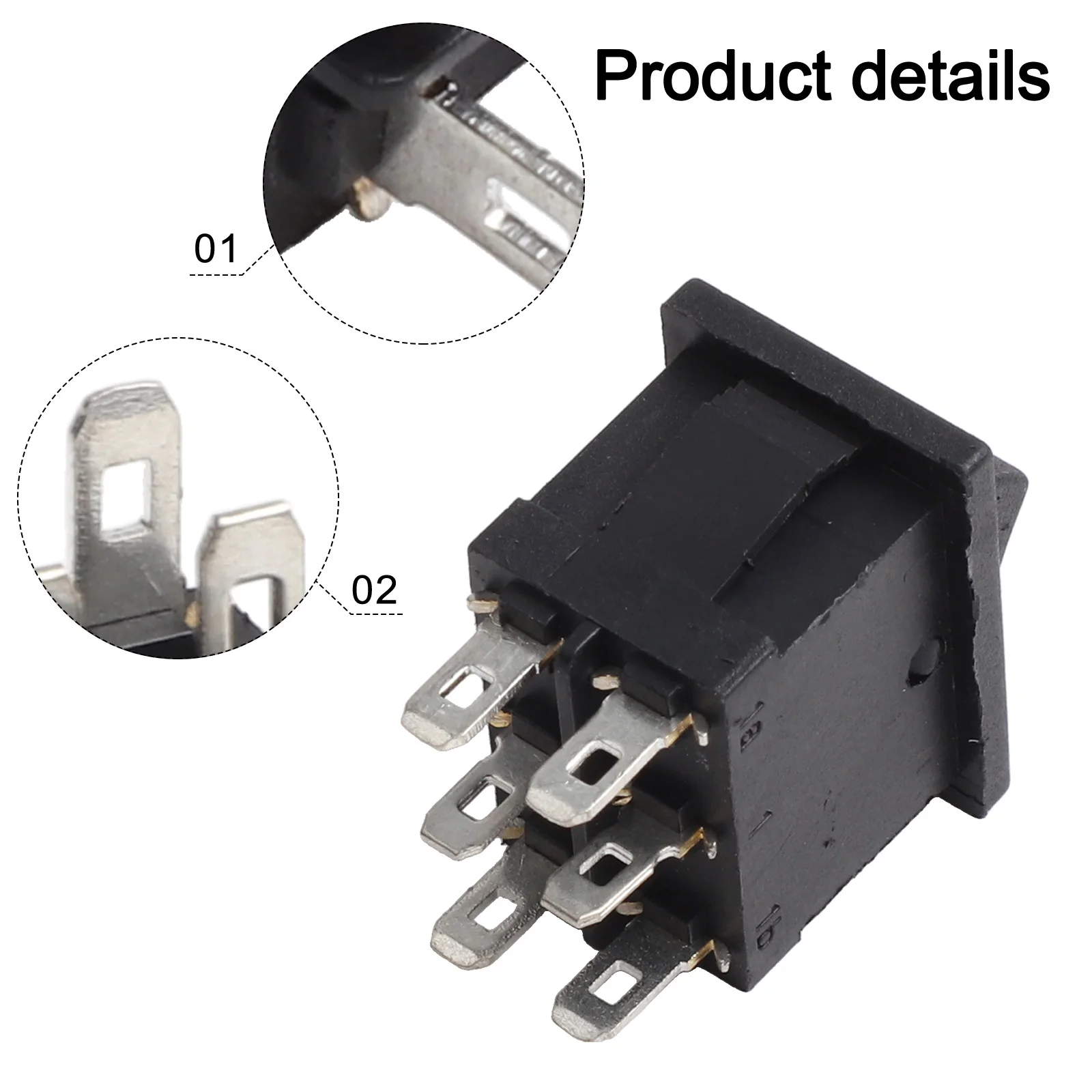 電子機器用ブラックロッカースイッチ、kcd1、オンオフ-オン、6ピン、21x15mm、dpdt、6a、250vac、10a、125vac、diy