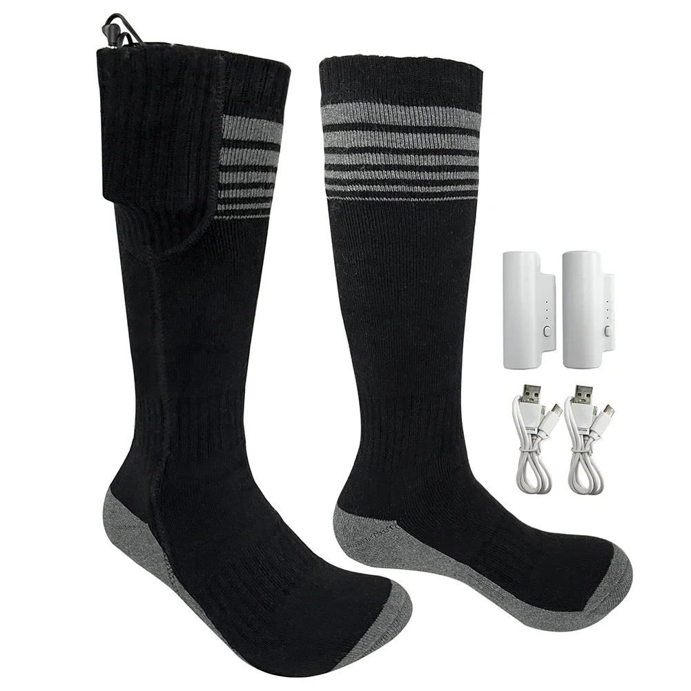 Calzini riscaldati invernali Uomo Donna Calzini termici isolati Calzini riscaldanti elettrici ricaricabili USB Scaldapiedi per sport all'aria aperta
