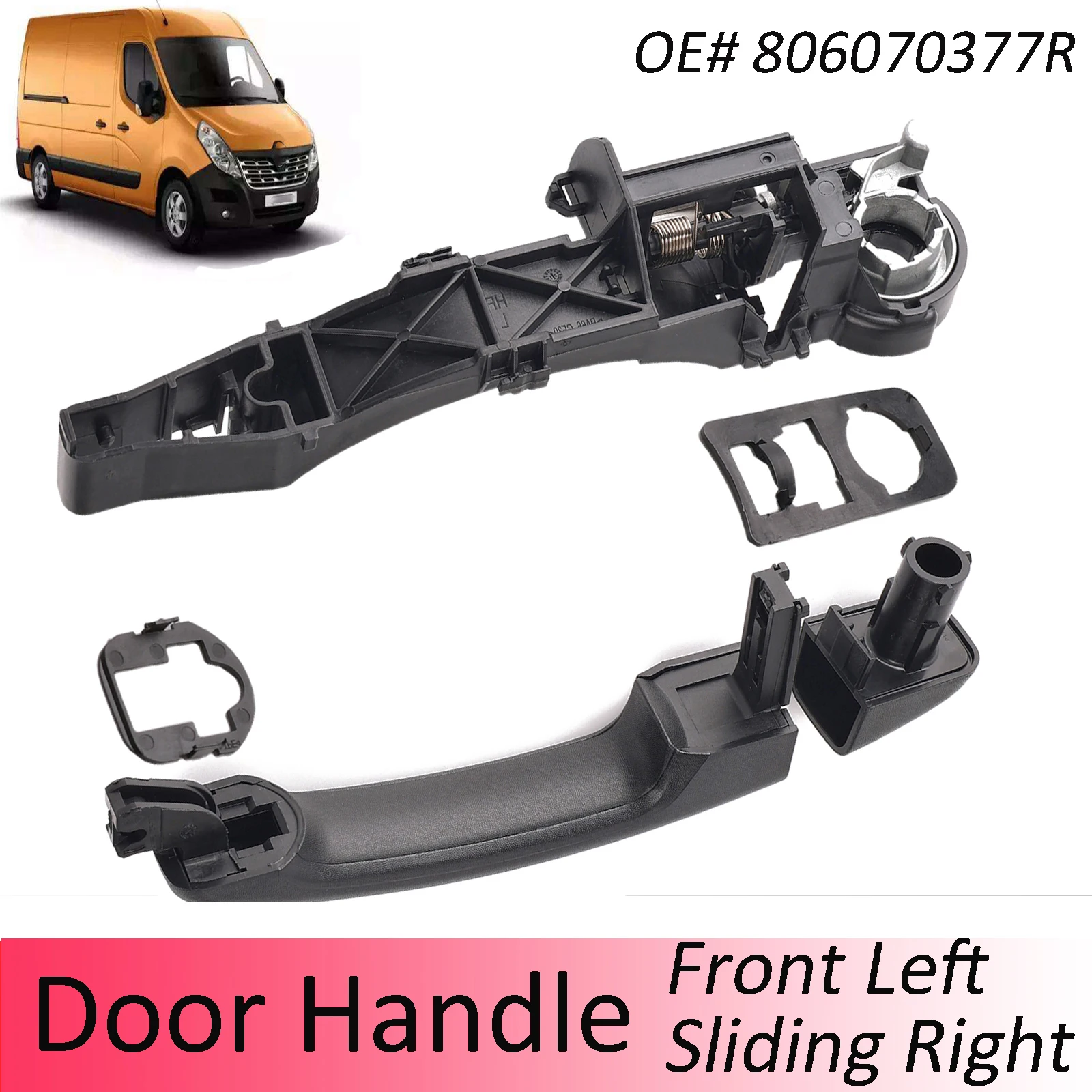 

Door Sliding Handle Right Side Door Exterior Handle Holder / Handle Kit For Nissan NV400 2010 - 2016 806078197R Bracket Carrier
