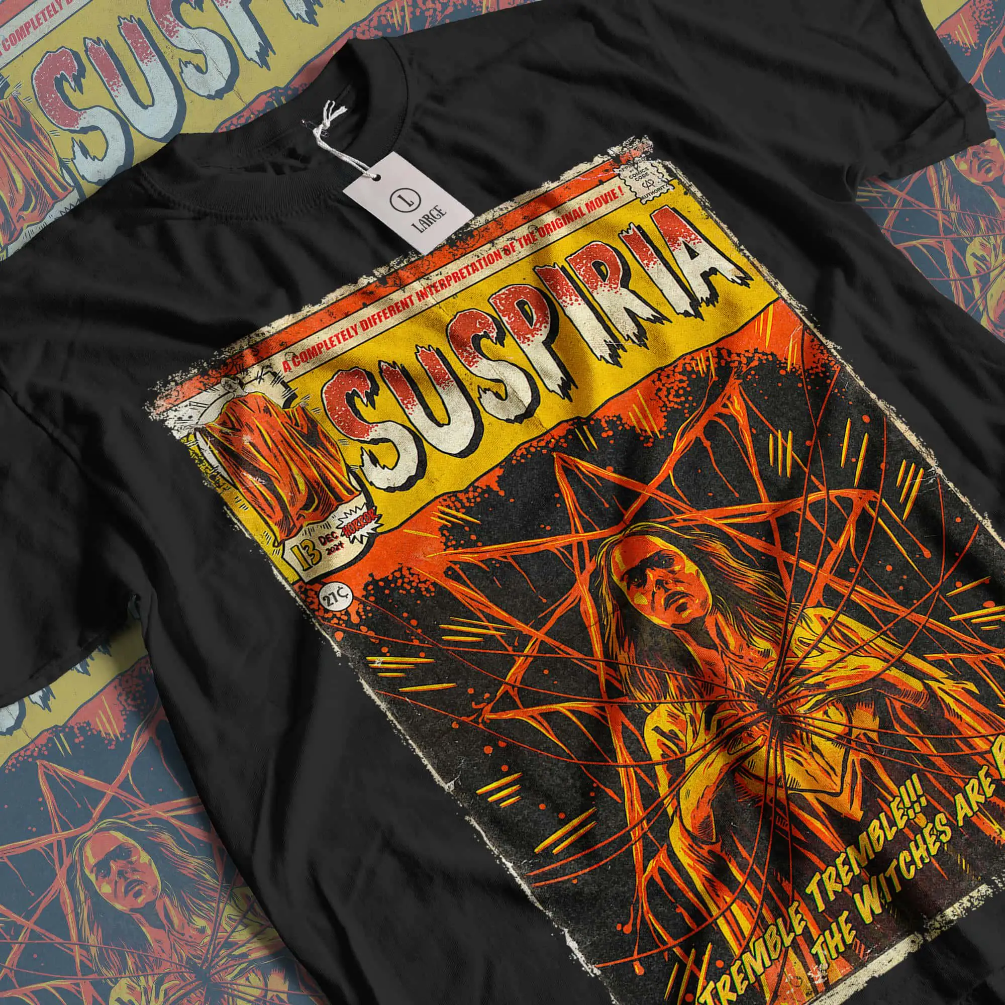 

Эстетическая футболка Suspiria: футболка с рисунком фильма ужасов в стиле ретро, футболка с принтом, подарок фанату фильма ужасов