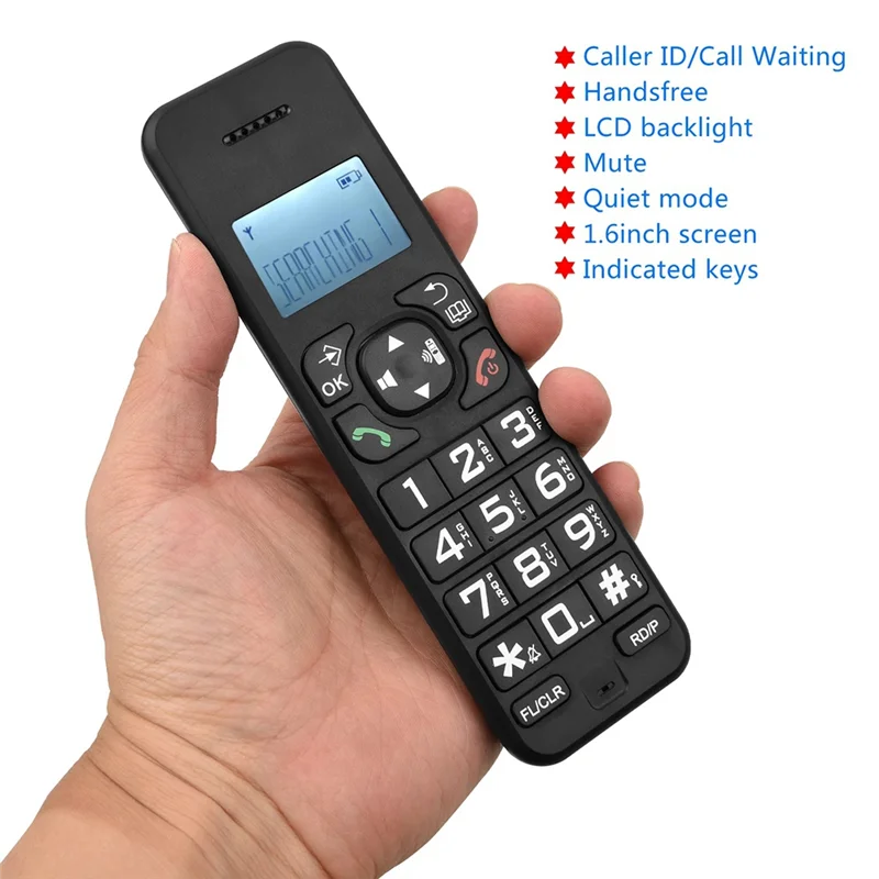 M01K D1102B Cordless Phone With Answering Machine Caller ID/Call Waiting 1.6 Inch Backlight LCD 3 Line Screen EU Plug
