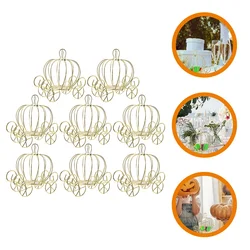 8pcs Pumpkin Carriage Centerpiece Candy Holder Halloween Wedding Party Candy Cart Container Tabletop Decoration