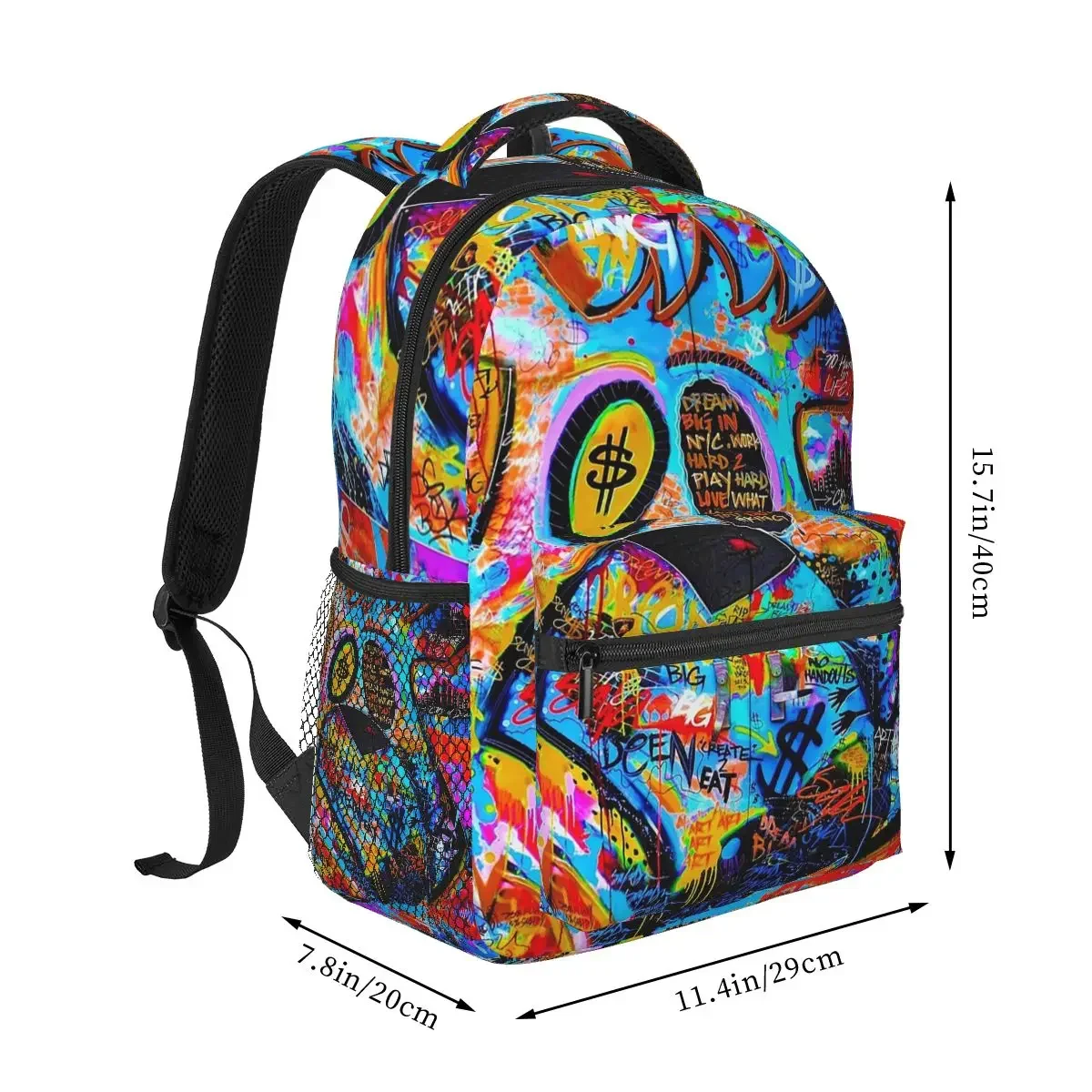 Graffiti 80 Backpacks Boys Girls Bookbag Students School Bags Cartoon Kids Rucksack Shoulder Bag Large Capacity