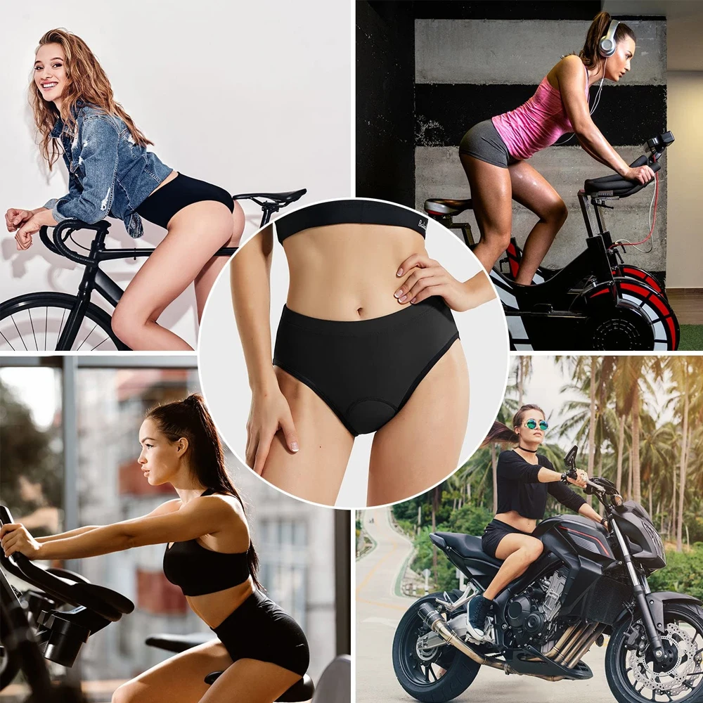 

Women's Mountain Bike Shorts - Shock-Absorbing 4D Padding - Sweat-Wicking Riding Briefs (S-XXL, Black/Colors)