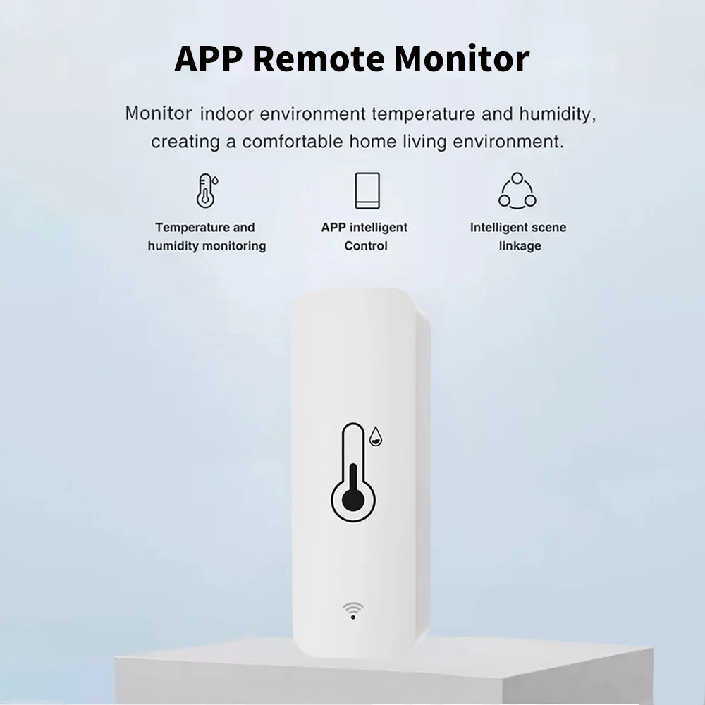 Tuya Zigbee-Sensor de temperatura y humedad WiFi, Monitor de aplicación remota para hogar inteligente var SmartLife, funciona con asistente de Google Alexa