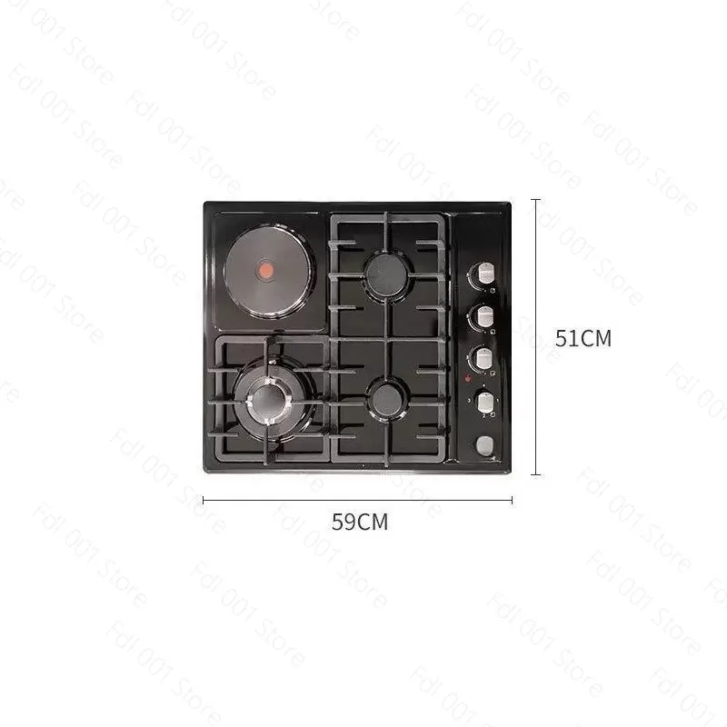 3+1 Burner Hybrid Stove - Gas & Electric Combination Cooktop with Modern Design