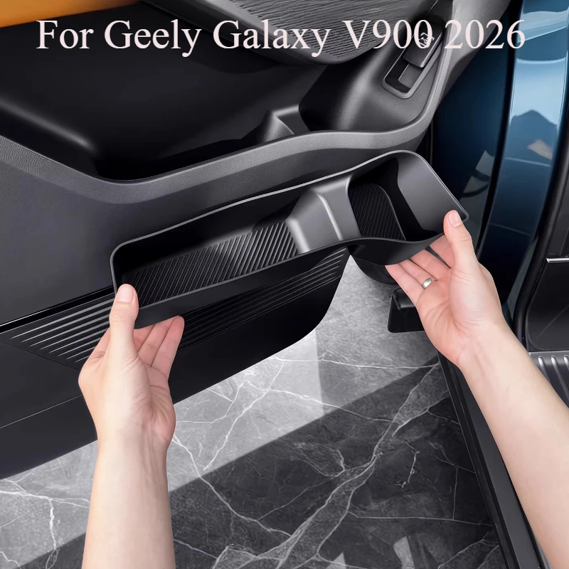 

For Geely Galaxy V900 2026 TPE Door Storage Box, 4PCS Car Door Pocket Organizer, Non-Slip Waterproof Door Slot Tray