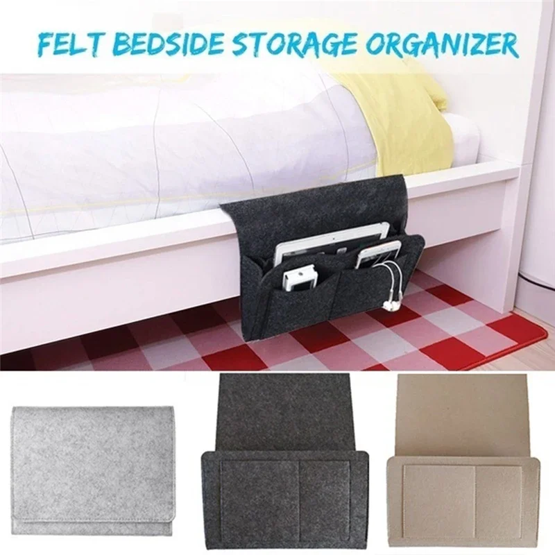 Remote Control Hanging Caddy Bedside Couch Storage Organizer Bed Holder Pockets Bed Pocket Sofa Organizer Pockets Book Holder