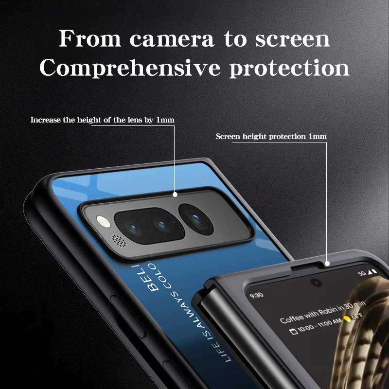 Szklane etui na telefon Google Pixel Fold z gradientowym wzorem — zdjęcie produktu 3