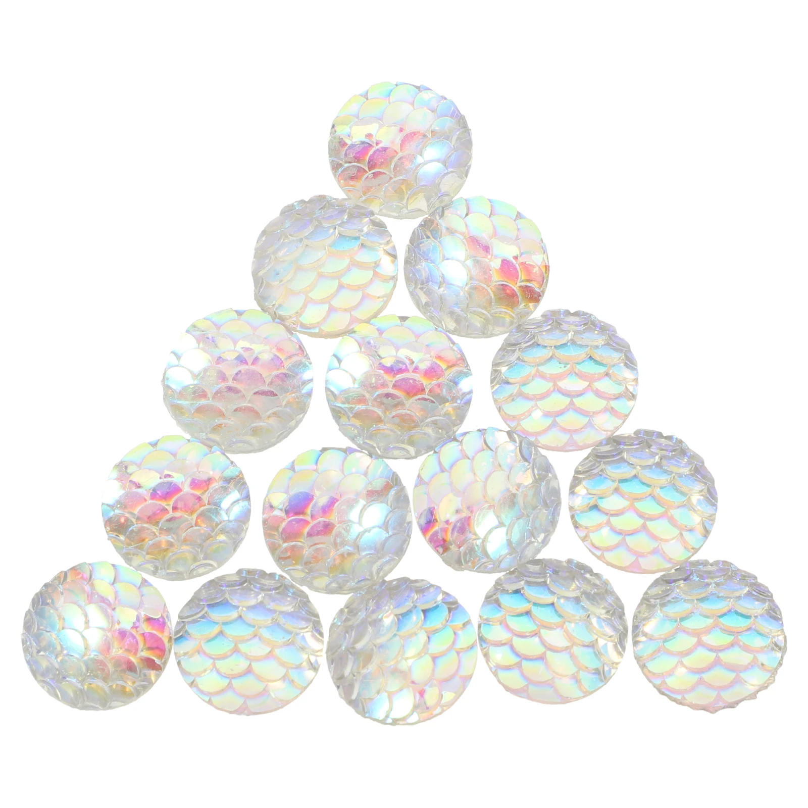 

100pcs Resin Drills Beads AB Coating DIY Jewelry Accessories Round Flat Back charms Ocean Cabochons Craft
